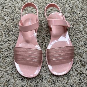 Mini Melissa Pink Sandals with Glitter, size 2